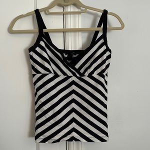 H&M black and white strip tank size small